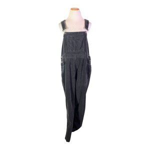 Vintage 90s Crossroads Size L Dark Grey Velvet Overalls Cotton